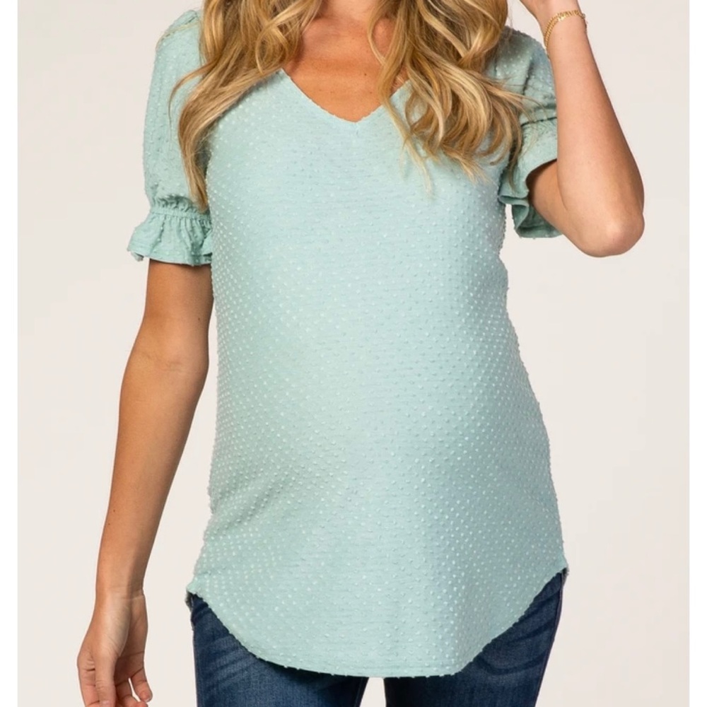 Polka Dot Ruffle V-Neck